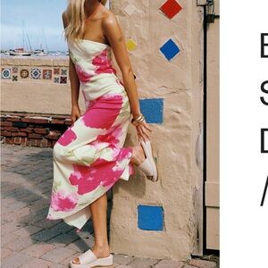 Best of me strapless Dress pink multi color